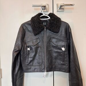 Cropped leather jacket urban outfitters